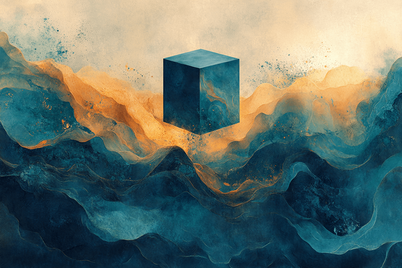 Abstract editorial illustration for the AI agents briefing.